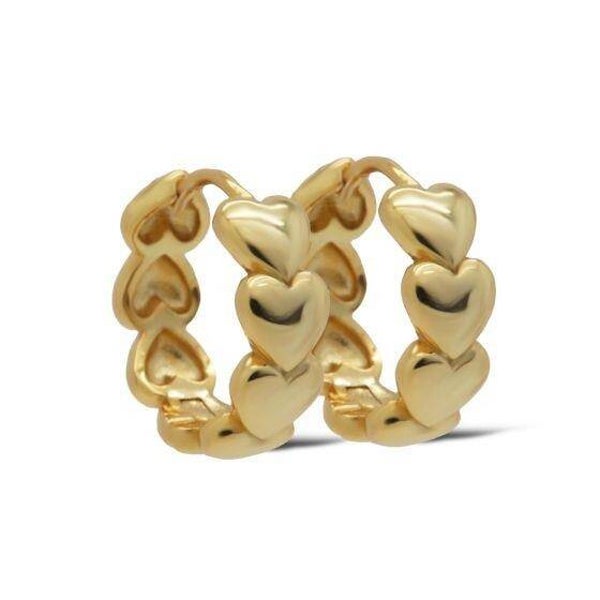Vergulde oorringen Bead Heart