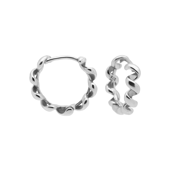 Hinged Hoops Pretty Swirl  Silver