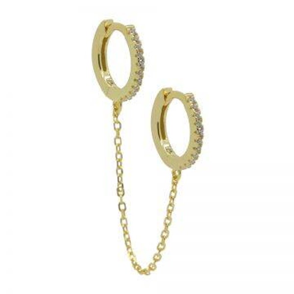 Hinged Hoops Double In Chains Goldplated (1piece)