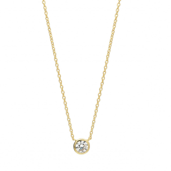 Vergulde simpele elegante ketting met zirconia