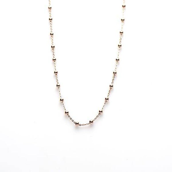 Karma ketting met bolletjes rose. Necklace Dots Roseplated 50-57CM