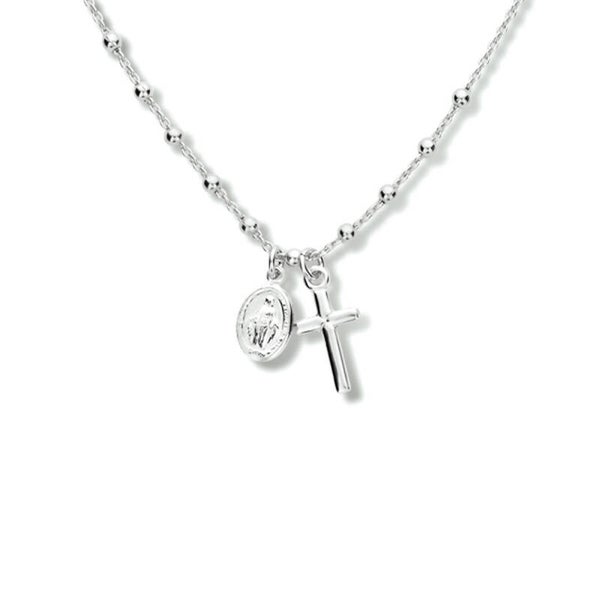 Collier met scapulier en kruisje  45 -50 cm