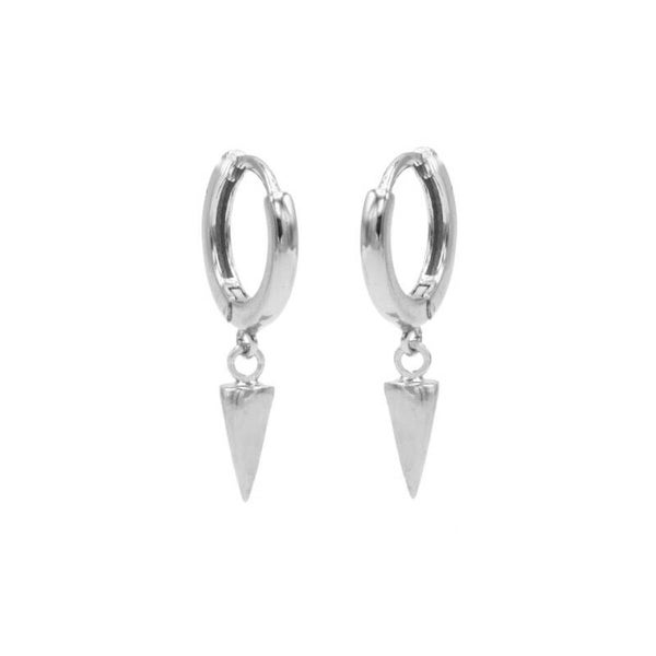 Hinged Hoops Symbols Round Cone Silver