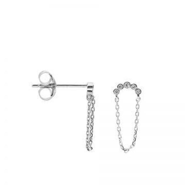 Symbols XL Zirconia Half Hoop Chain Silver