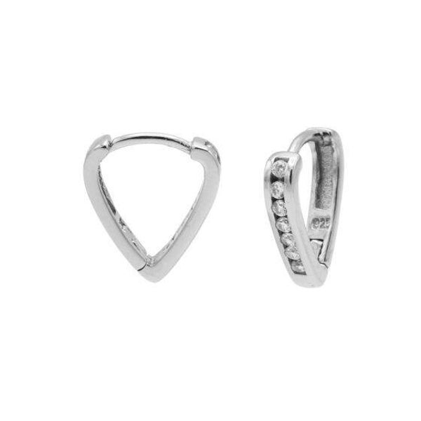 Zilveren oorringen Zirconia Round V