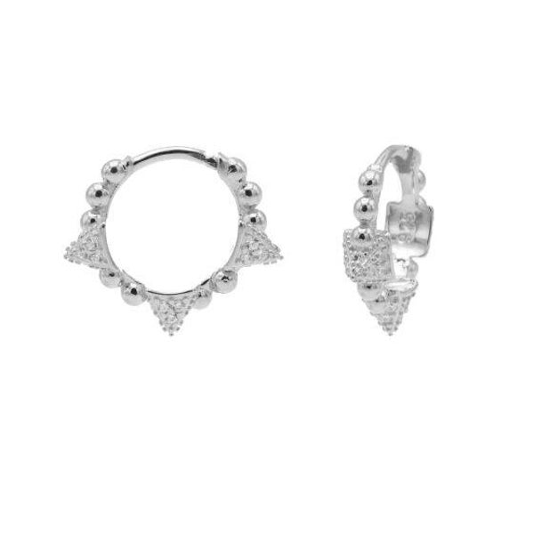 Zilveren oorringen Triple Studs