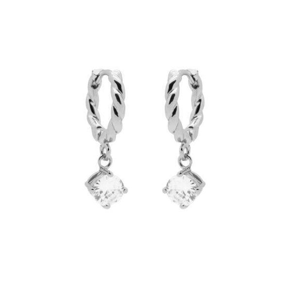 Zilveren oorringen Twisted Hoops Single