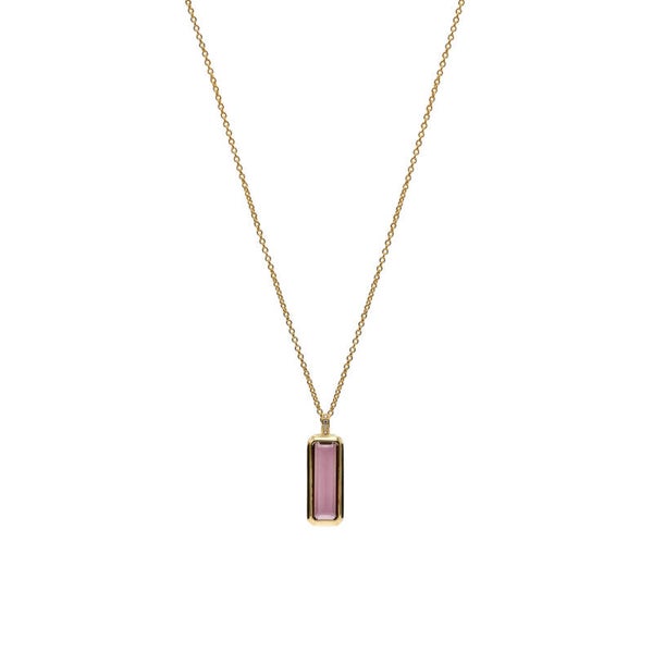 Zilver vergulde hanger, roze