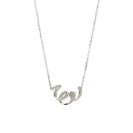 Sierlijke zilveren ketting met zirconia's