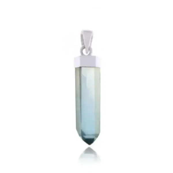 Zilveren ketting Aqua Aura Kristal