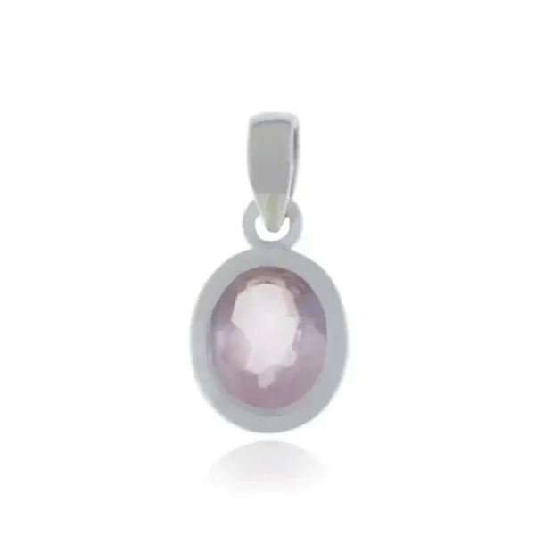 Zilveren hanger Rozenquartz