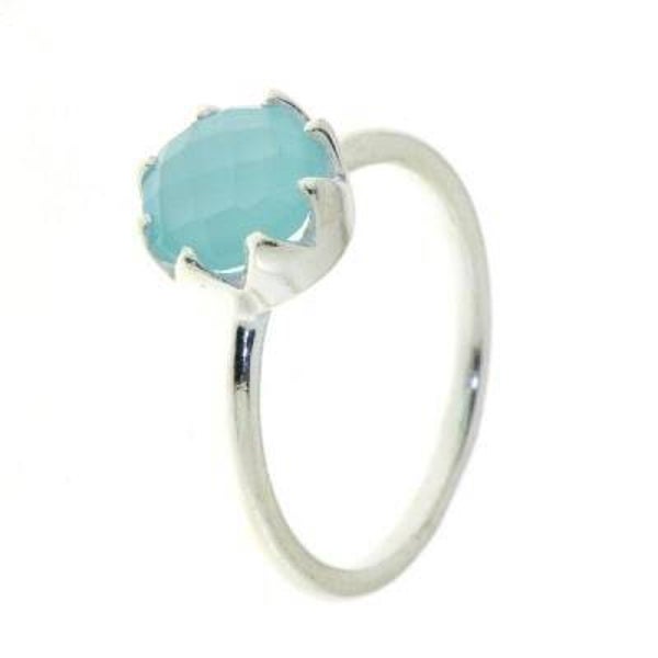 Zilveren ring Chalcedoon