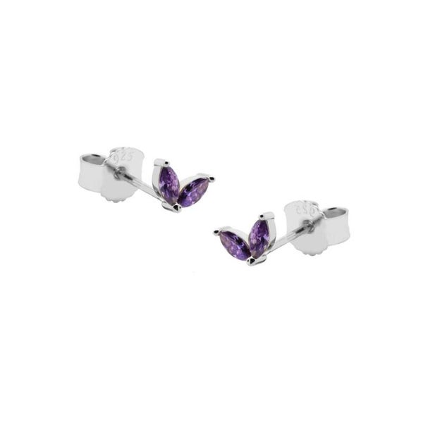 Karma Zirconia Symbols Double Lila Leaves Silver