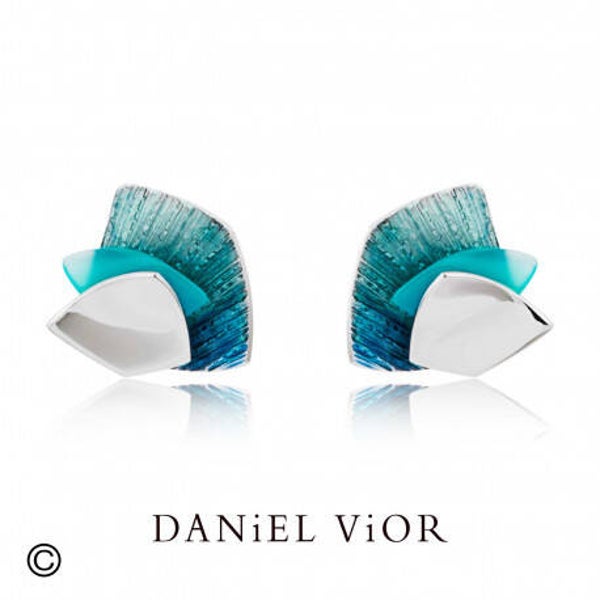 Alulia imbricata orrknoppen turkis agaat blauw