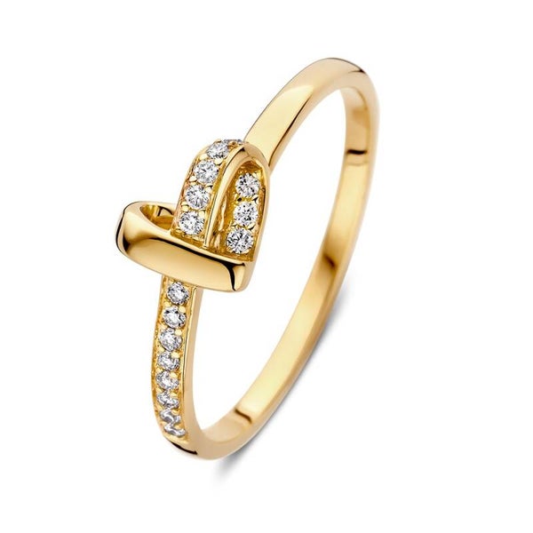 Gouden ring met diamant 0.11 crt.