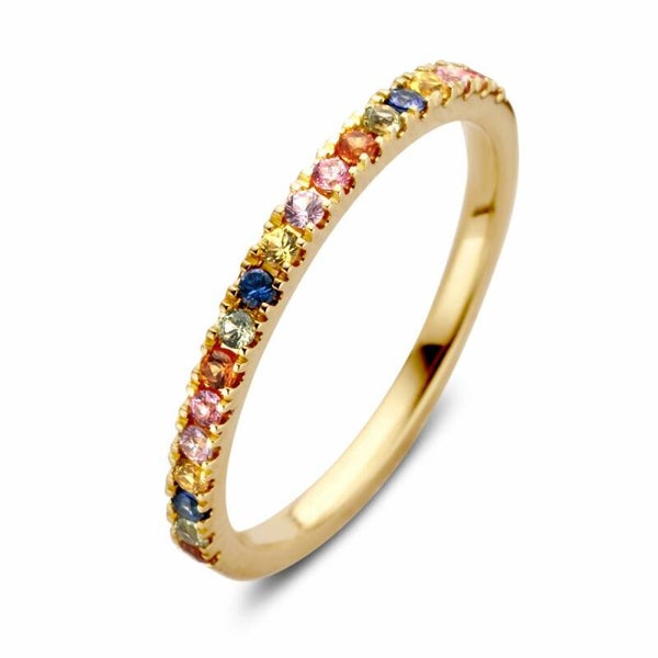 Gouden ring met gekleurd saffier