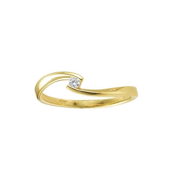 Gouden ring met diamant 0,04ct