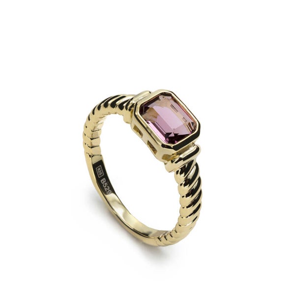 Zilver vergulde ring, roze