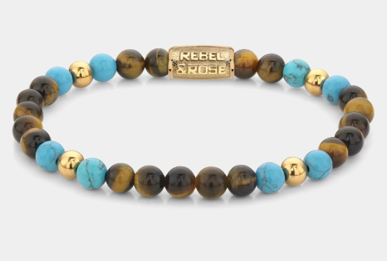 Mix Tiger Turquoise - Gold Plated