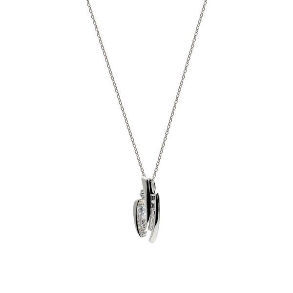 Zilveren ketting met zirconia's