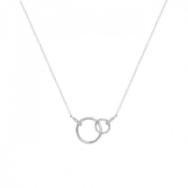 Elegante zilveren ketting met zirconia's