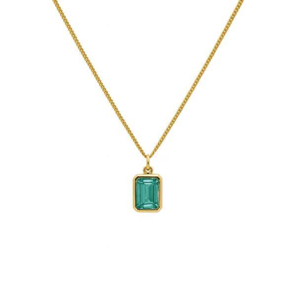 Karma ketting LIV TEAL BLUE goldplated