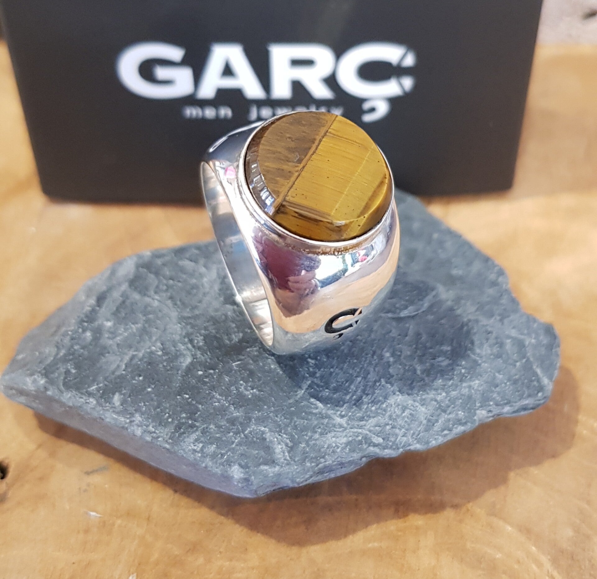 Garc ring Round Tiger Eye