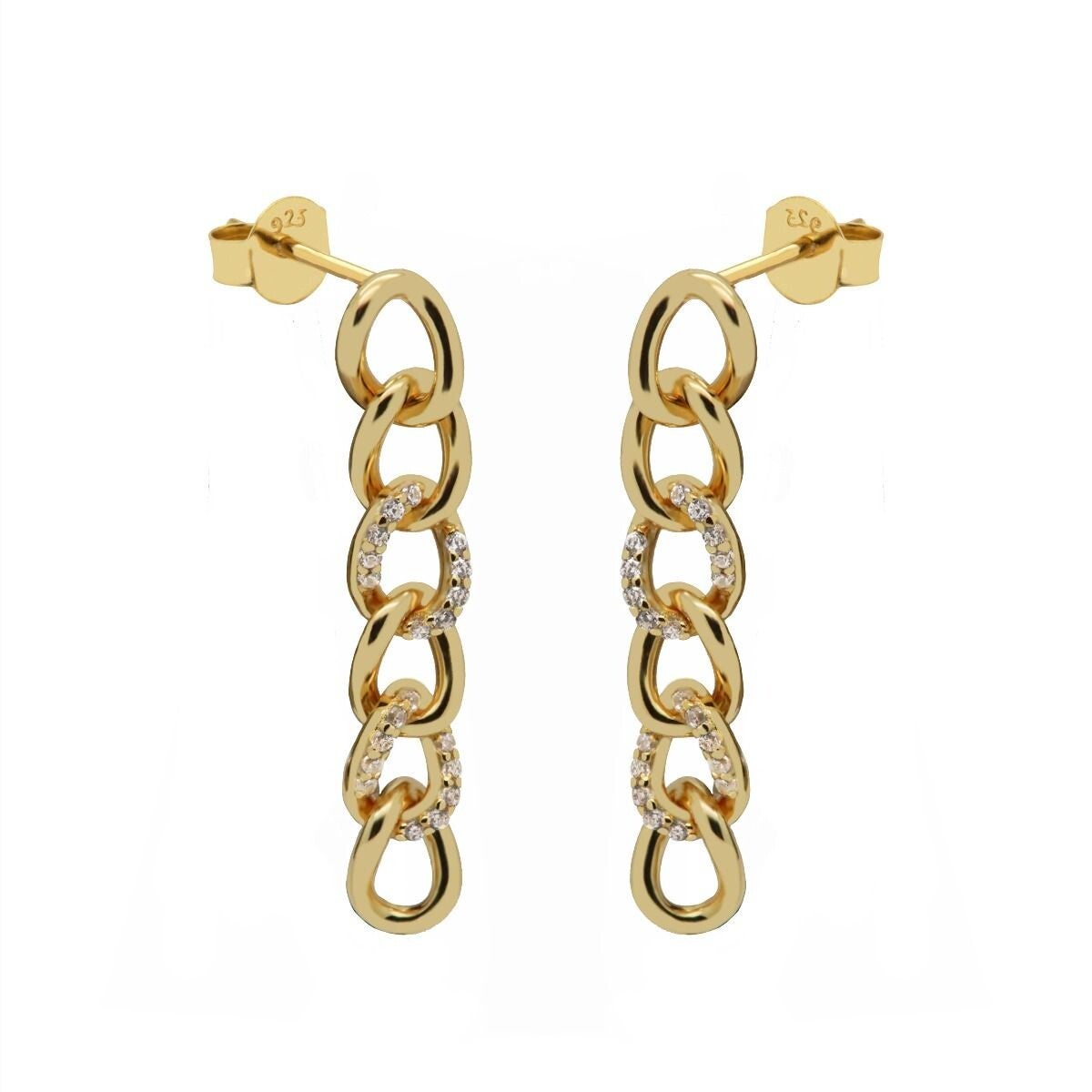 Karma Symbols XL Zirconia Long Chain Goldplated