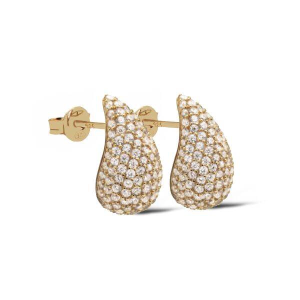 Millie Drops oorstekers  15 mm goldplated