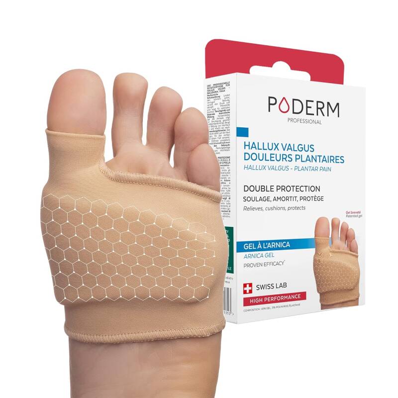 Hallux valgus beschermer van Poderm Siliconen sok voor de voorvoet met goede ontlasting van de grote teen