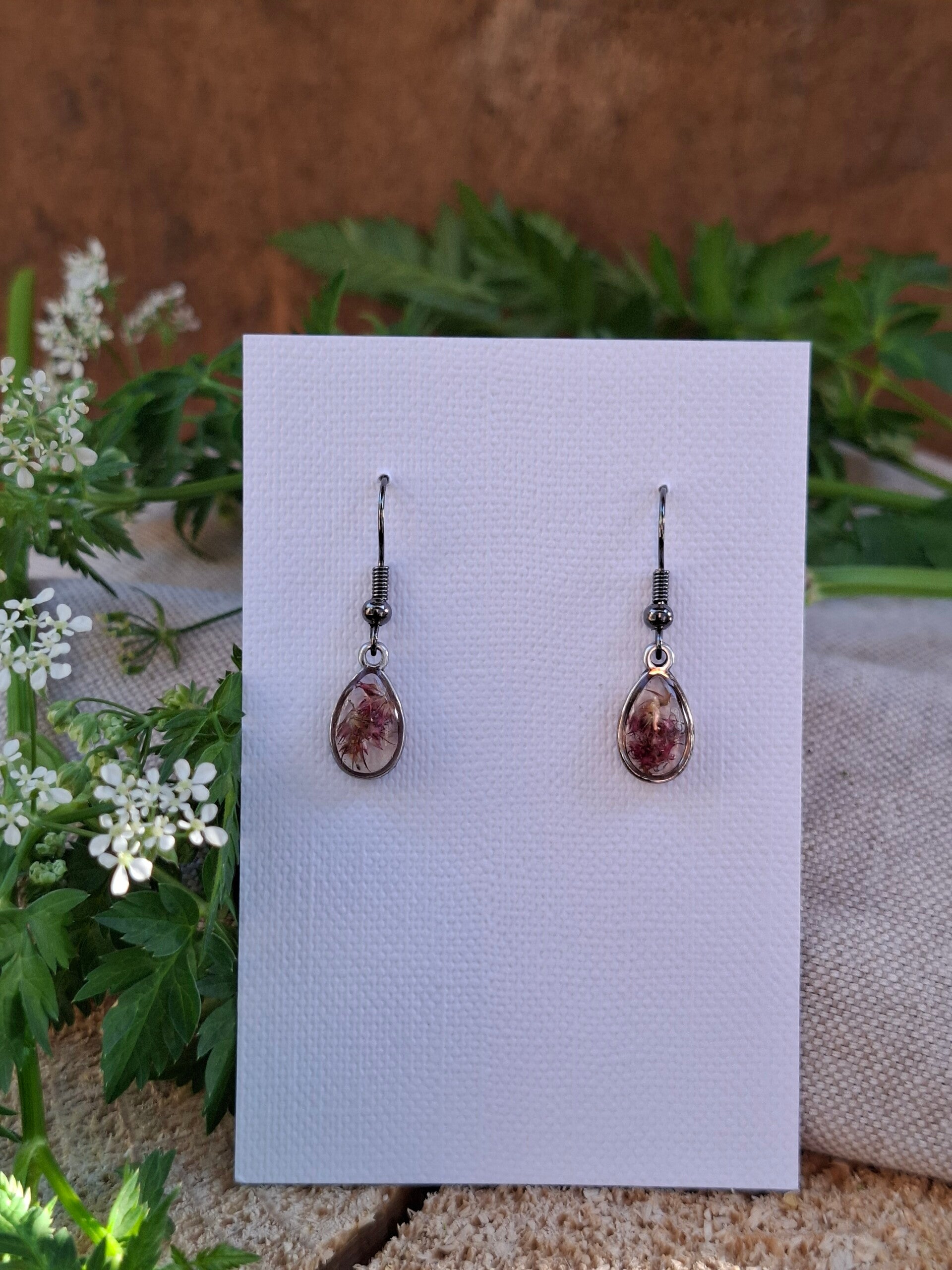 Boucles d’oreilles fleurs d'Amaranthus