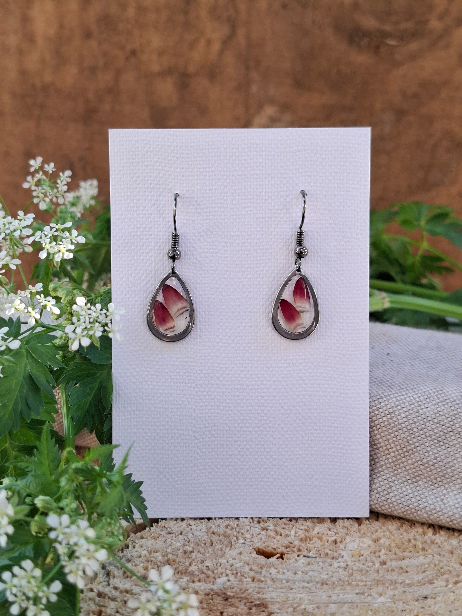 Boucles d’oreilles fleurs d'Helichrysum