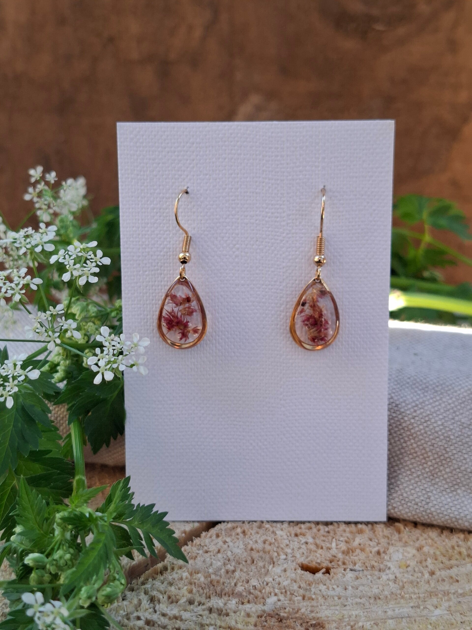 Boucles d’oreilles fleurs d'Amaranthus