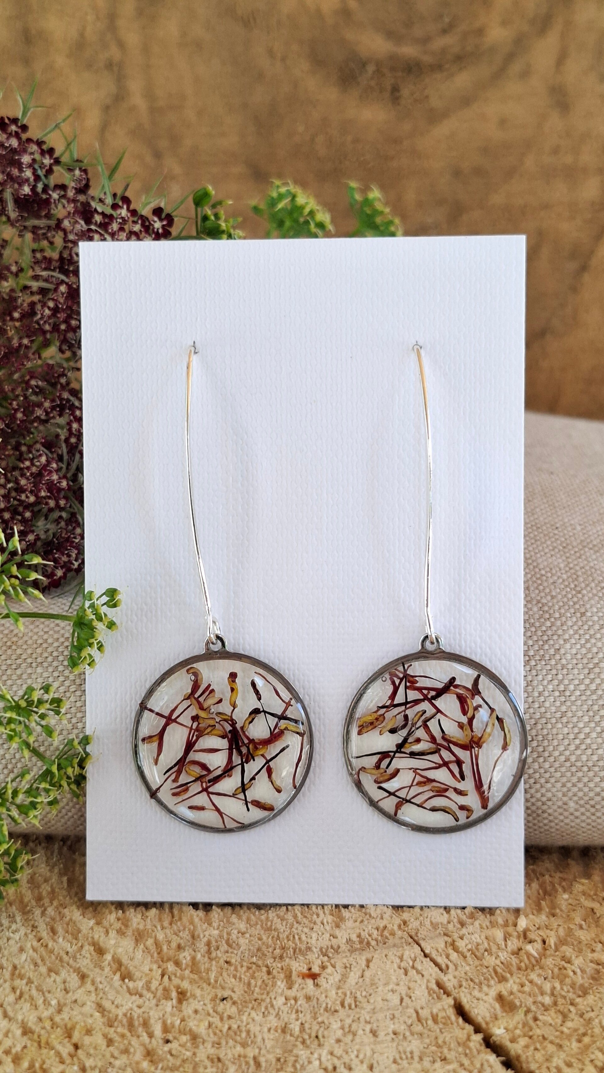 Boucles d'oreilles étamines pivoine