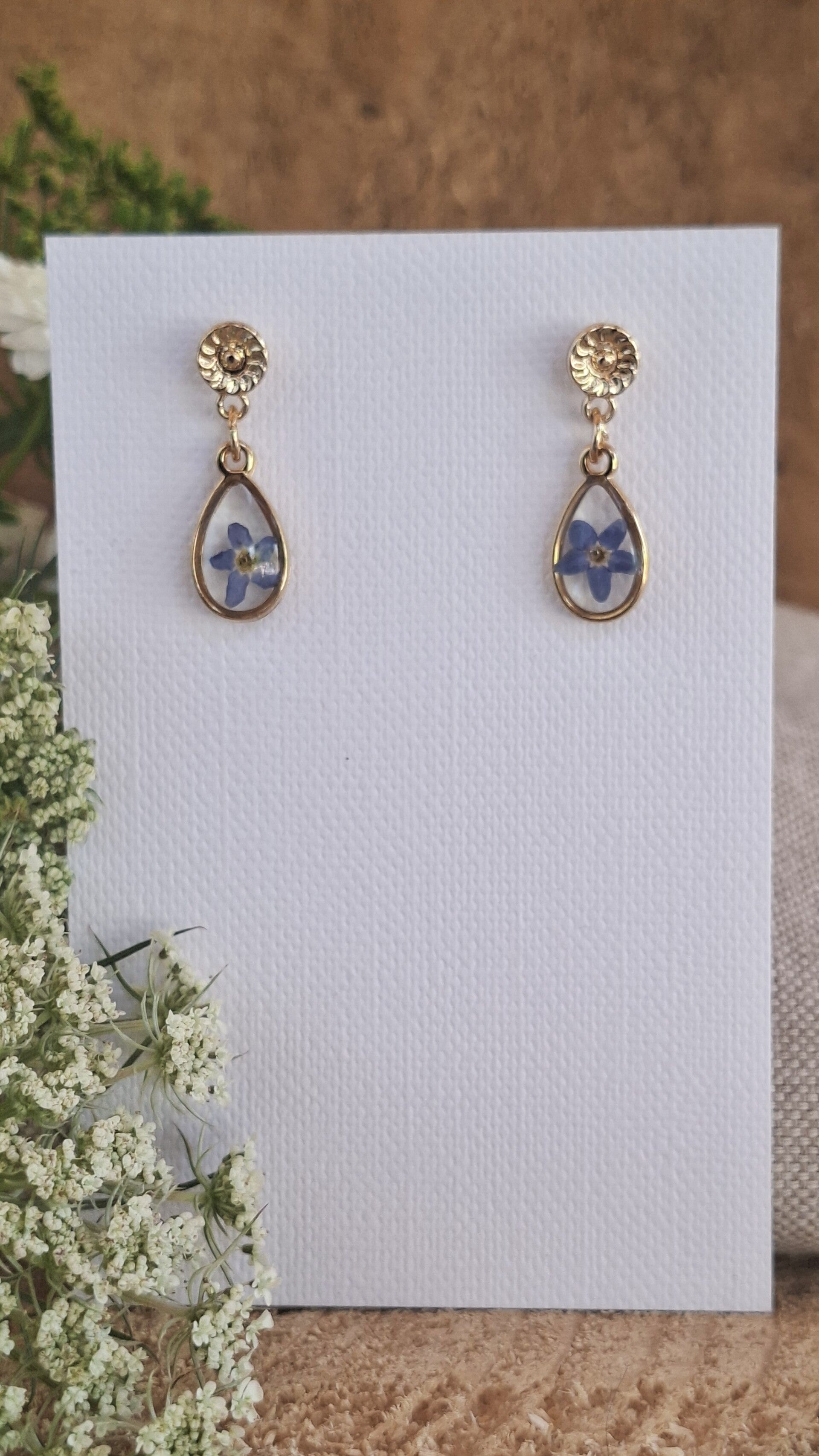 Boucles d’oreilles Myosotis (forget-me-not)