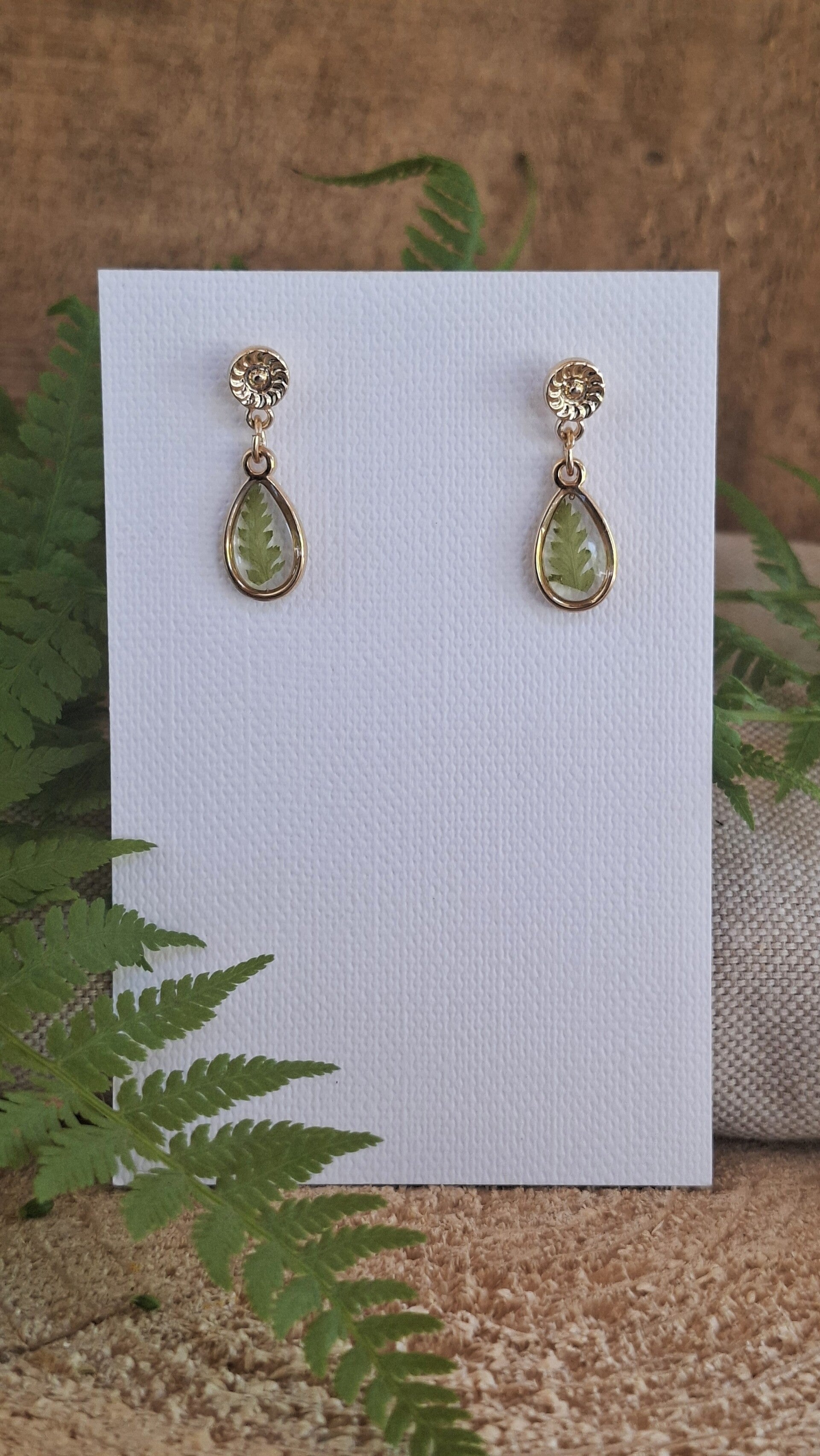Boucles d’oreilles fougère