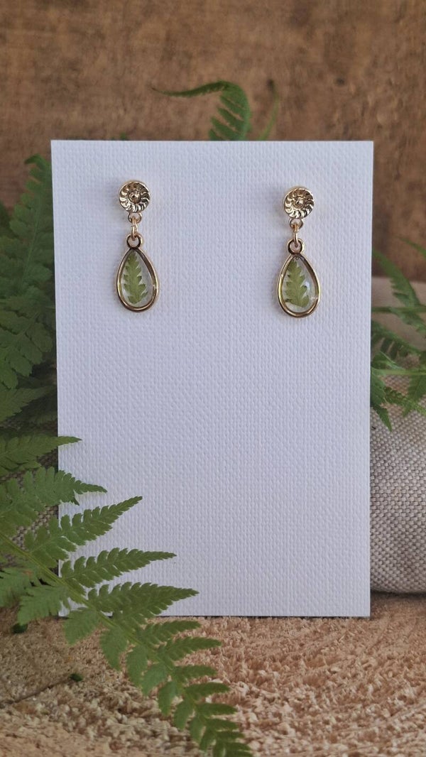Boucles d’oreilles fougère