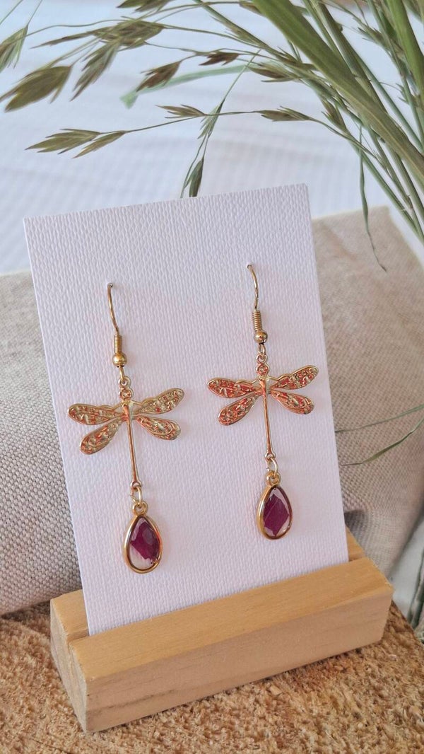 Boucles d'oreilles Pivoines