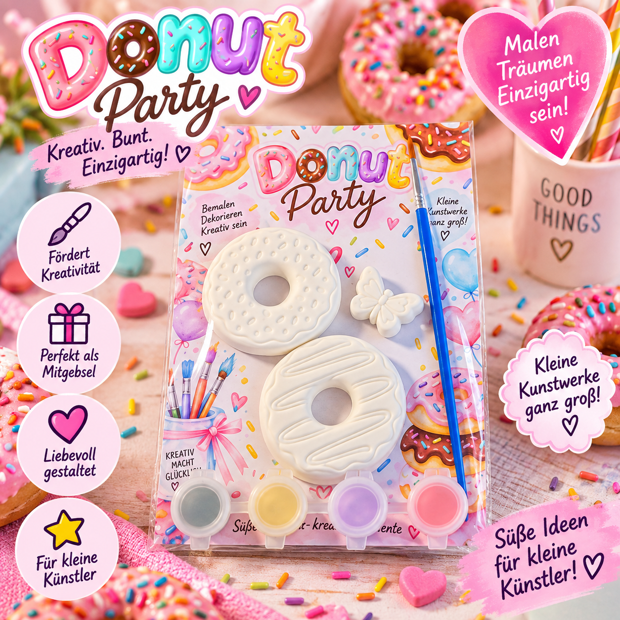 Donut Malset - Kreativset für Kinder Geburtstage