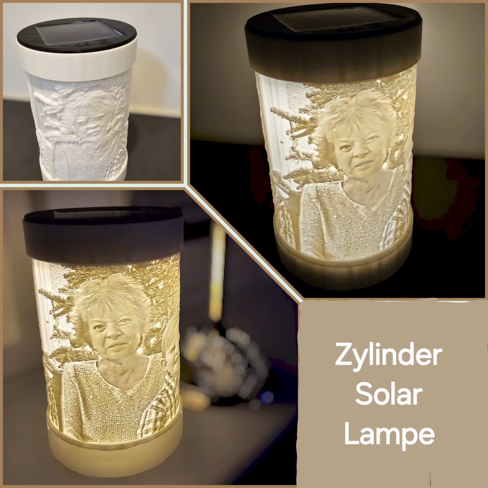 Solar Lampe Kerze personalisiert