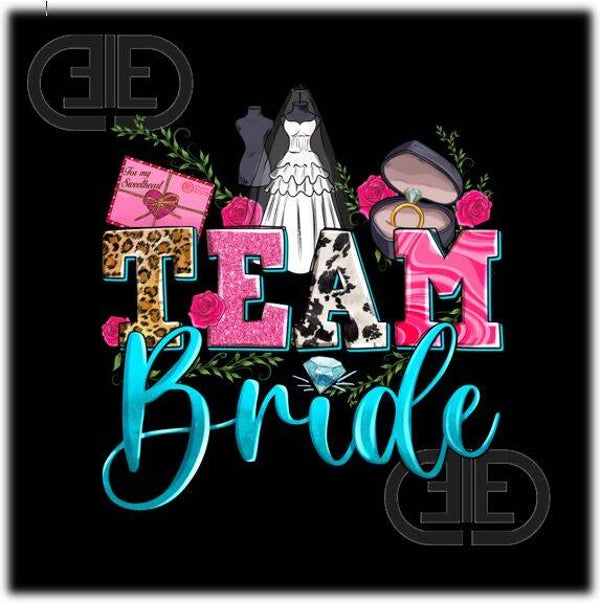 Bügelbild Team Bride Braut JGA Junggesellenabschied Hochzeit