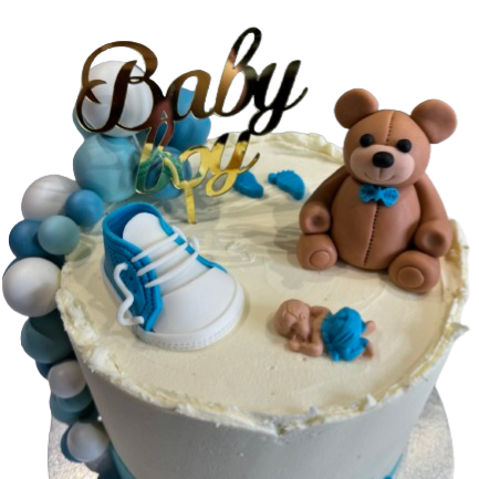 Ephlyn Tortenaufsatz 'Baby In Blüte' – Goldfarben, Glitzernd, Für Babyparty & Kuchendekoration