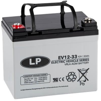 Scootmobielaccu 12v-33Ah Landport AGM EV12033