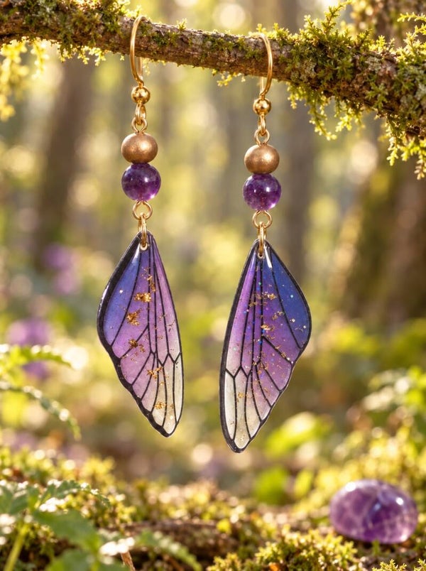 Boucles d'oreilles d'intention - Collection Ailes de fée