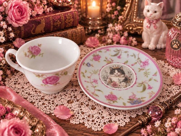 Tasse du Chat Secret – Tasse & petite assiette décorative