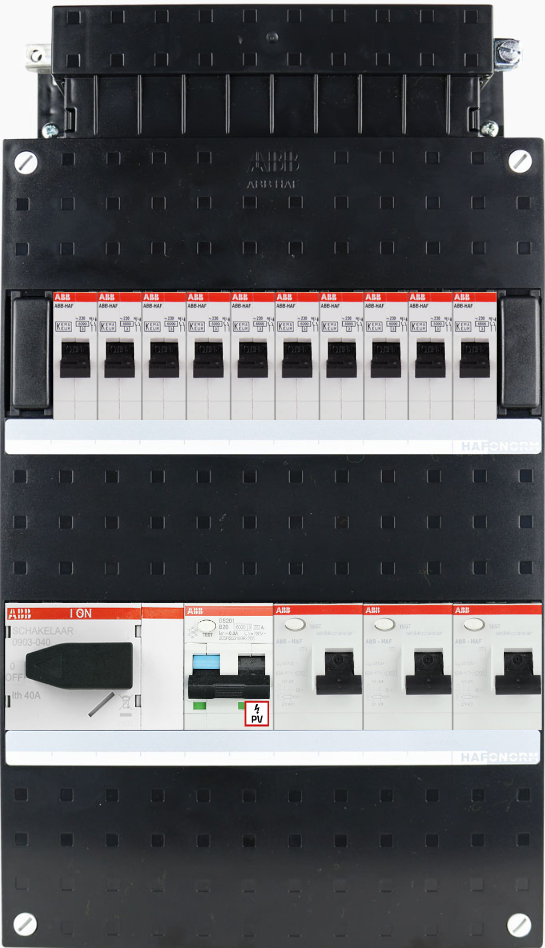 ABB 3-fase groepenkast busboard - 10 groepen met PV 1-fase
