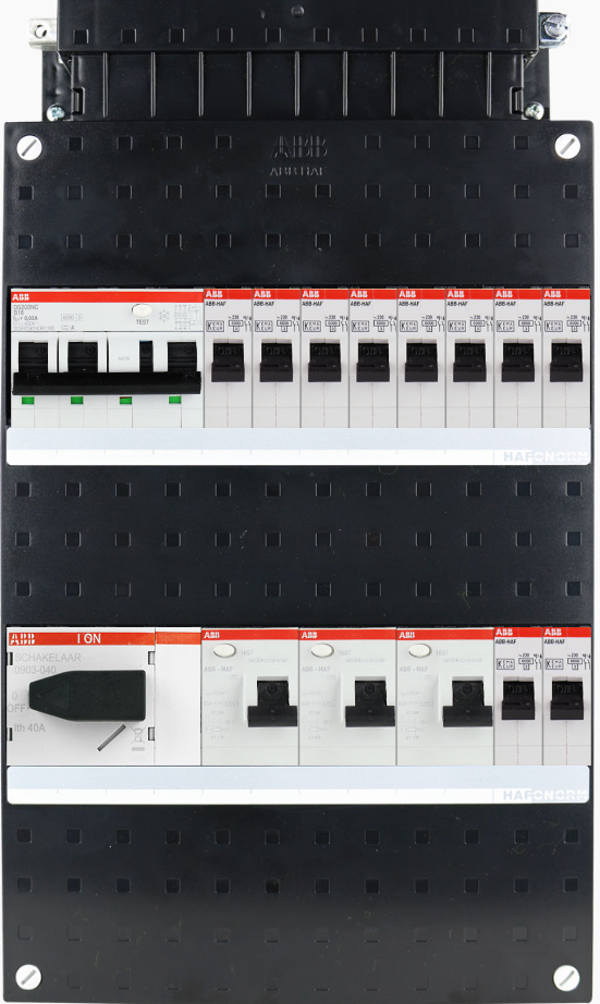 ABB 3-fase groepenkast busboard - 10 groepen met PV 3-fase