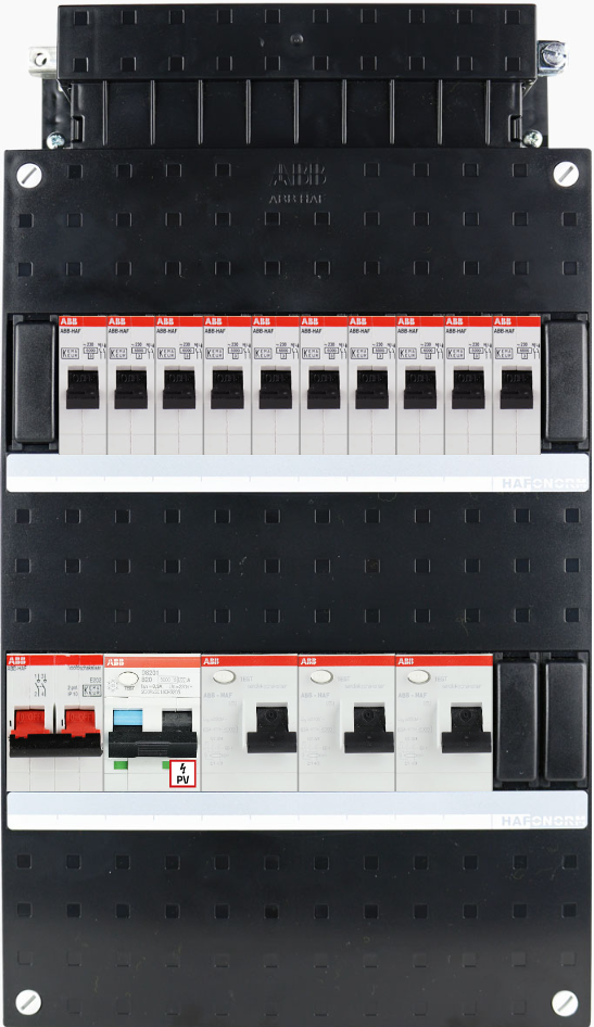 ABB 1-fase groepenkast busboard - 10 groepen met PV 1-fase