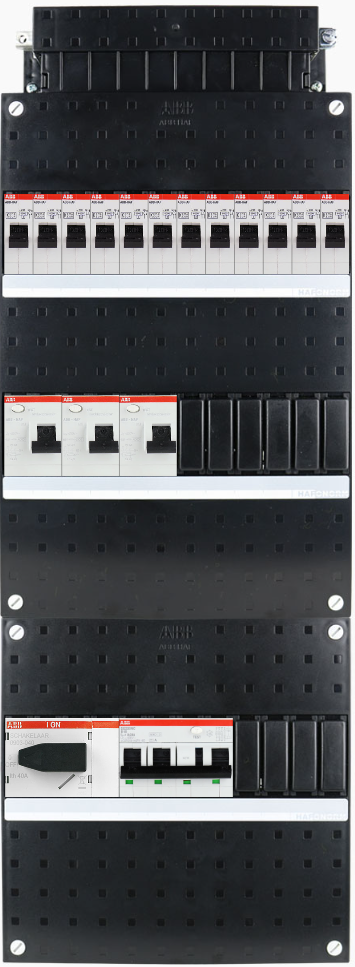 ABB 3-fase groepenkast busboard - 12 groepen met PV 3-fase