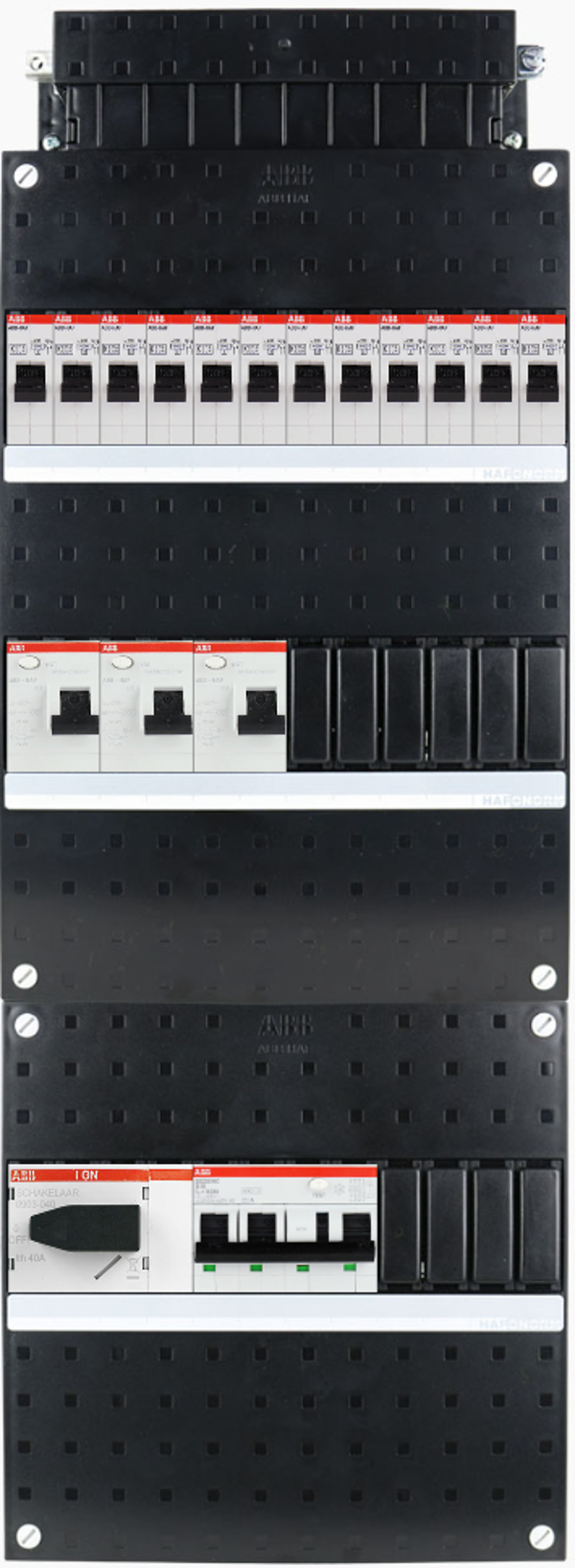 ABB 3-fase groepenkast busboard - 12 groepen met PV 3-fase